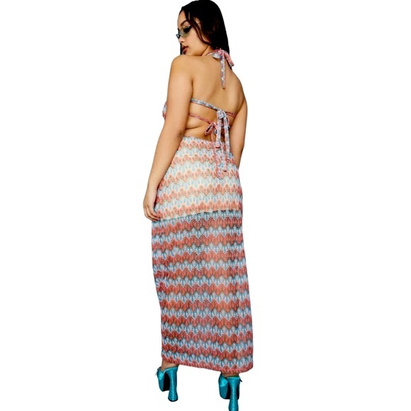 Dolls Kill Crochet Cut Out Maxi Dress 1X - Picture 8 of 11